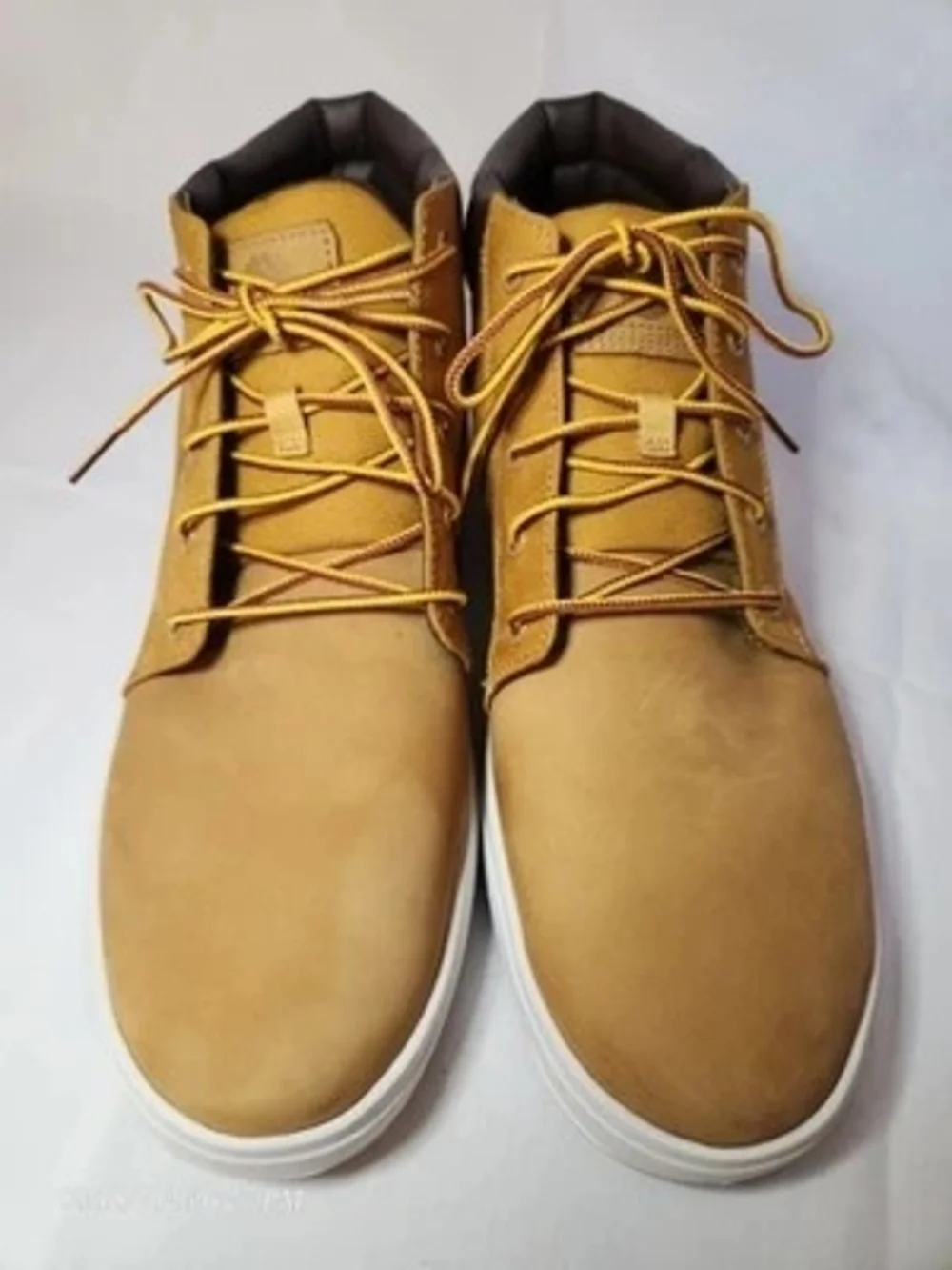 Timberland Davis Square Mens Chukka Boots Wheat Yellow Leather Canvas Size 11.5